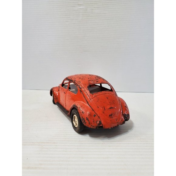 vintage Volkswagen Beetle Red metal Model Car - Picture 5 of 10